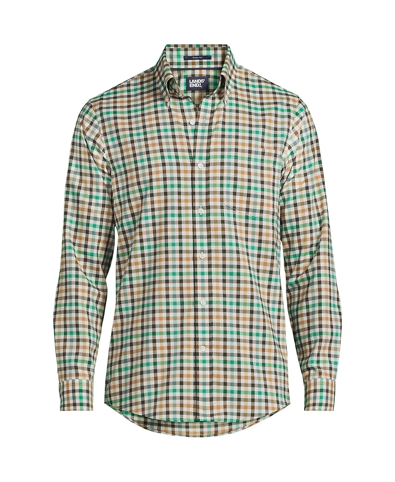 Lands' End Men's Tailored Fit No Iron Twill Long Sleeve Shirt