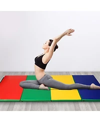 Skonyon 4 Feet x 10 Feet Thick Folding Panel Gymnastics Mat-Color
