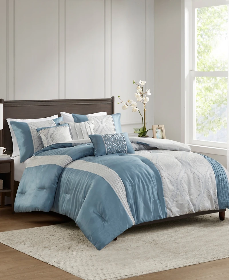 Madison Park Lori Jacquard 6-Pc. Comforter Set, King/California King