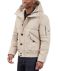 Michael Kors Men's Crinkle Nylon Heavy Short Snorkel Coat