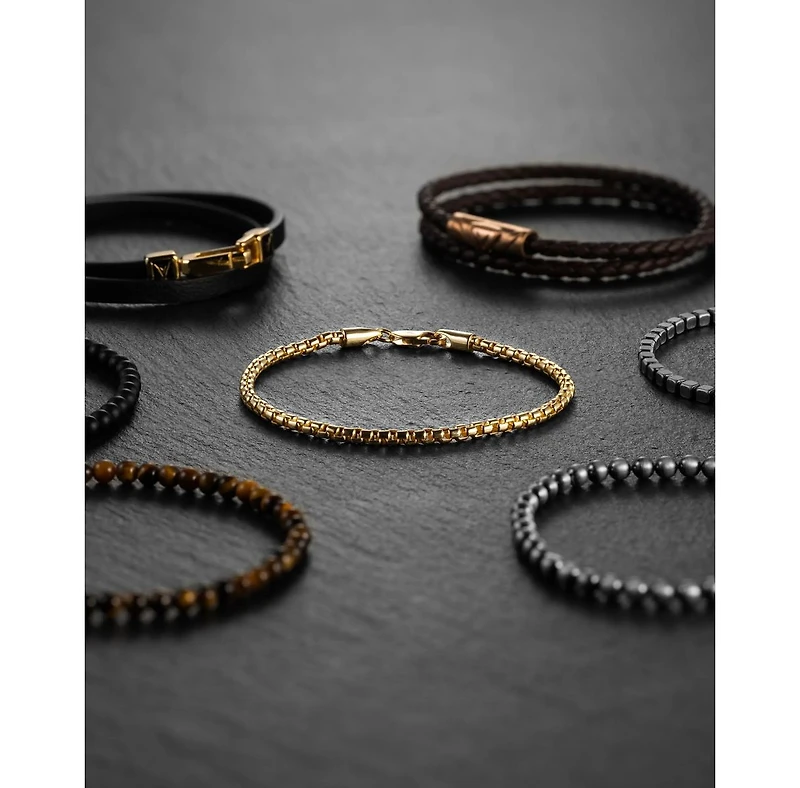 Vincero Men's Box Chain Bracelet, 3mm Rhodium-Plated Sterling Silver - Regular