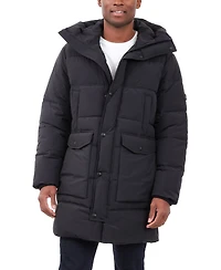 Michael Kors Men's Heavyweight Hooded Long Puffer Coat