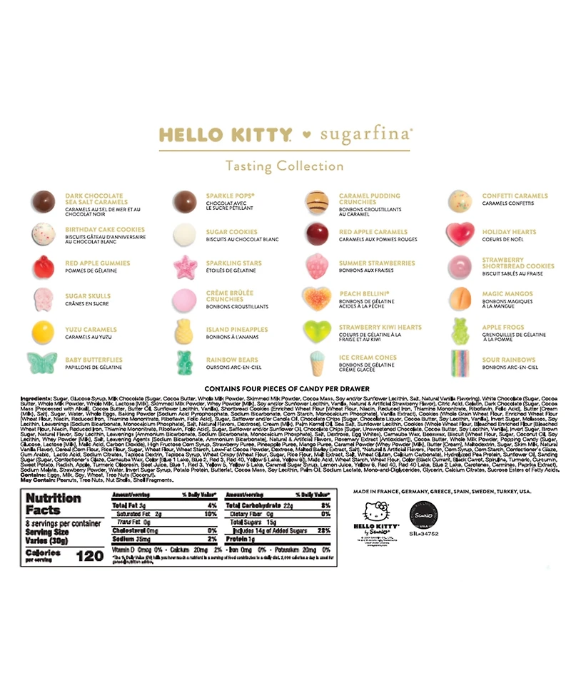 Sugarfina Holiday Hello Kitty Candy Tasting Collection Advent Calendar, 24 Piece