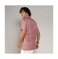 Men's Rouge Pink Embroidered Lined Shirt