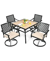 Inolait Patio Metal Square Dining Table for Garden and Poolside