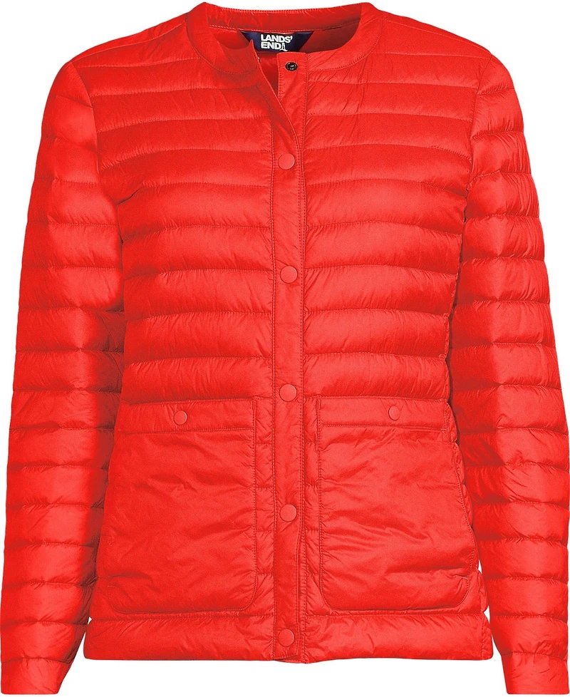Lands' End Women's Wanderweight Collarless Packable Down Jacket