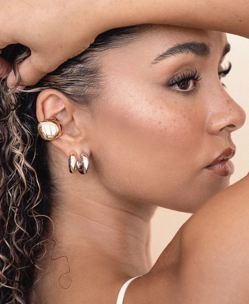 Ettika Mini Thick Classic Hoop Earrings