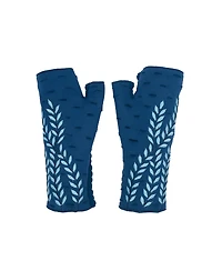 Feelgoodz Women s Artisan Crafted Fleece Lined Trellis Fingerless Jersey Gloves