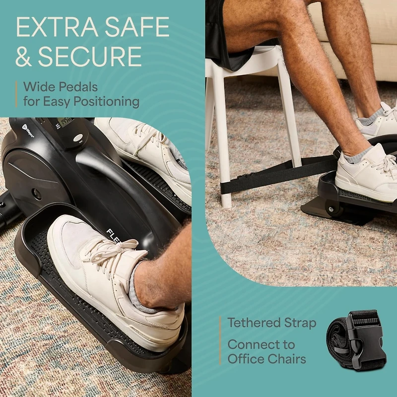 LifePro Under Desk Elliptical - Under Desk Pedal Exerciser to Strengthen Muscles and Build Cardiovascular Fitness