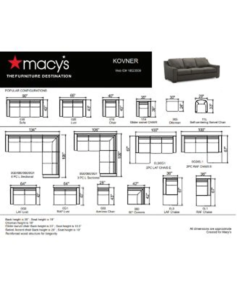 Closeout Kovner Leather Sectional Collection Created For Macys