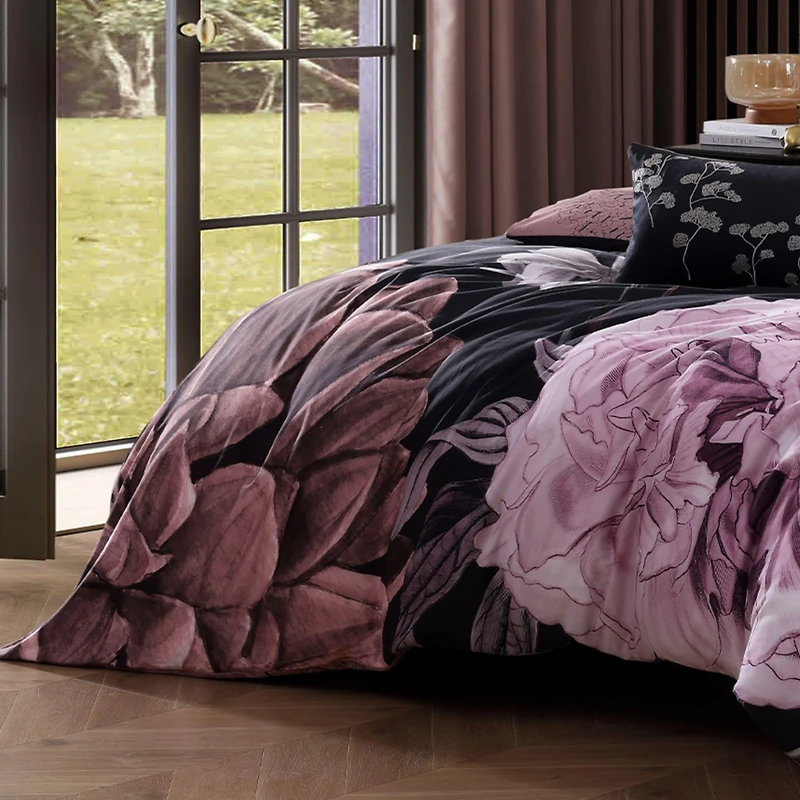 Bebejan Midnight Meadow Bedding 100% Cotton 5 Piece King Size Reversible Comforter Set
