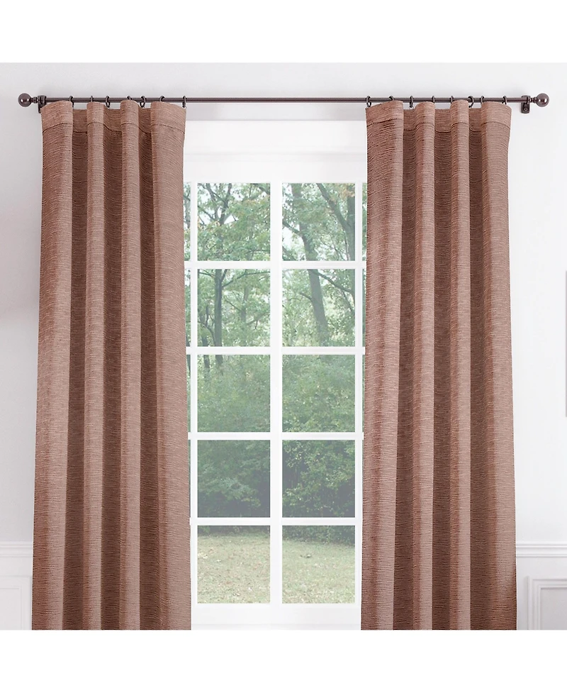 Chanasya Premium 2-Panel Embossed Leaf Textured Curtains - Back Tab, Ring Tab for Windows Living Room Bedroom