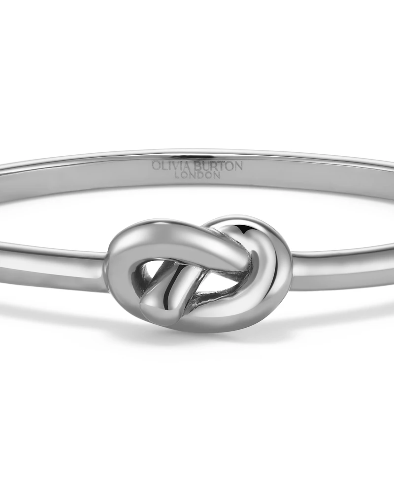 Olivia Burton Women's Lover's Knot Silver Tone Bangle