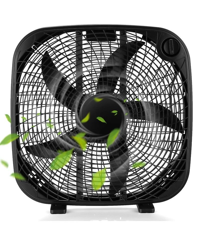Sugift 20 Inch Box Portable Floor Fan with 3 Speed Settings and Knob Control