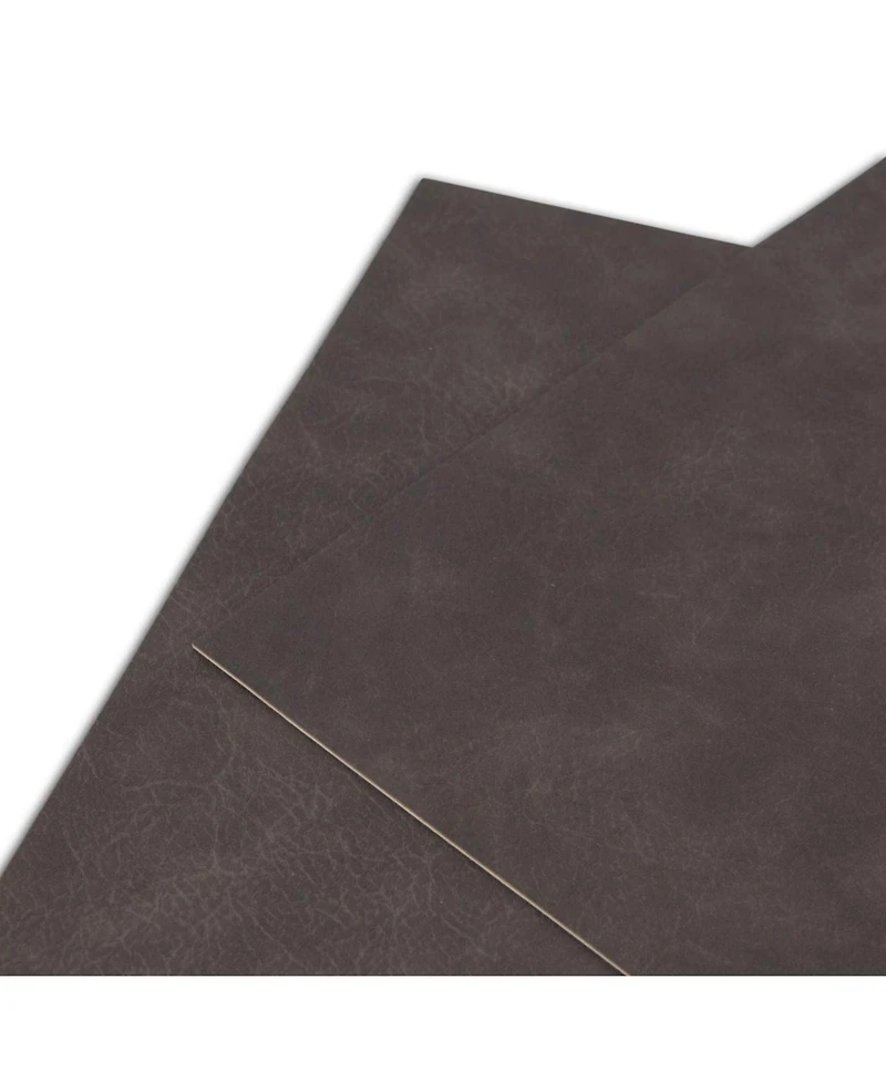 Dainty Home Florence Ivory and Taupe Reversible Leather Wipe Clean Placemat 12" x 18" Rectangular Placemats Set of 4