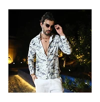 Campus Sutra Men's Charcoal Grey Abstract Fade Shirt