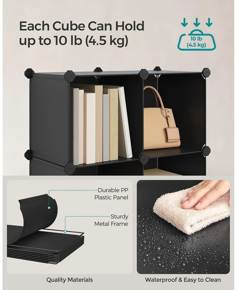 Slickblue Set of 16 Durable Plastic Storage Cubes for Versatile Organization and Space Saving
