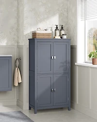 Bathroom Floor Cabinet with Adjustable Shelves for Towels and Toiletries