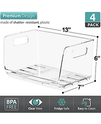 Sorbus Stackable Storage Bins Open Front - Clear Stackable Storage Bins - Pantry Bins for Storage and Organization
