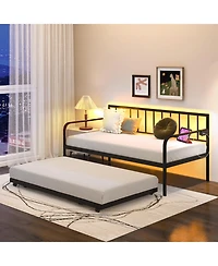 Twin Daybed with Charging Station and Led Lights
