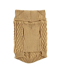 Luvable Friends Dogs and Cats Cableknit Pet Sweater, Camel, X-Large