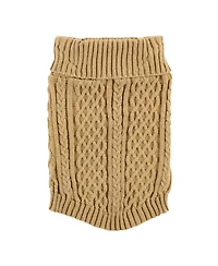 Luvable Friends Dogs and Cats Cableknit Pet Sweater, Camel, X-Large