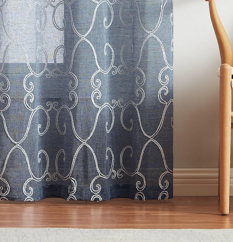 Dainty Home Sophia Linen Look 76" W x 84" L Grommet Window Panel Set