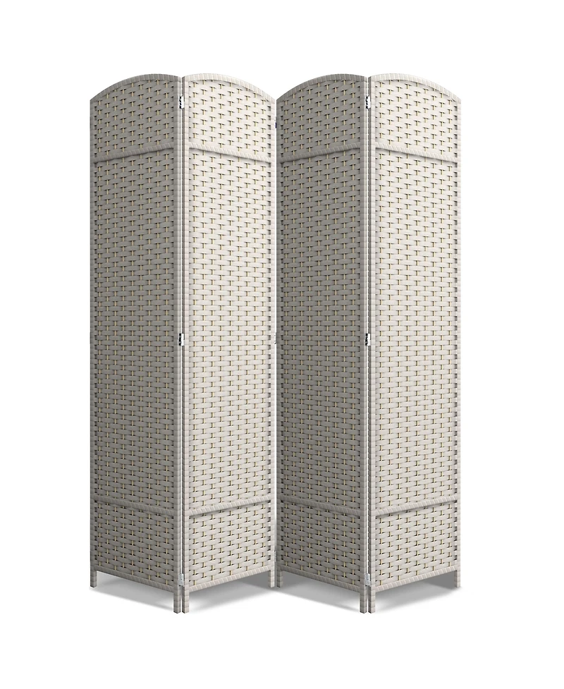 Sorbus 4 Panel Room Divider Panel, 6 ft. Tall Extra Wide Double Hinged Panels - Folding Privacy Screens Gray Line