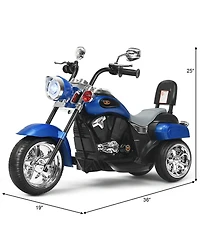 Gymax 6V Kids Ride On Chopper Motorcycle 3 Wheel Trike with Headlight