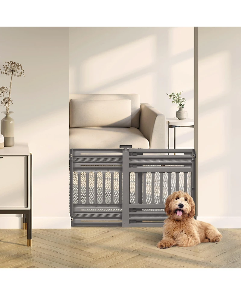 24 to 39" Plastic Portable Expandable Pet Gate, Safety Gate, White - 2 Pack