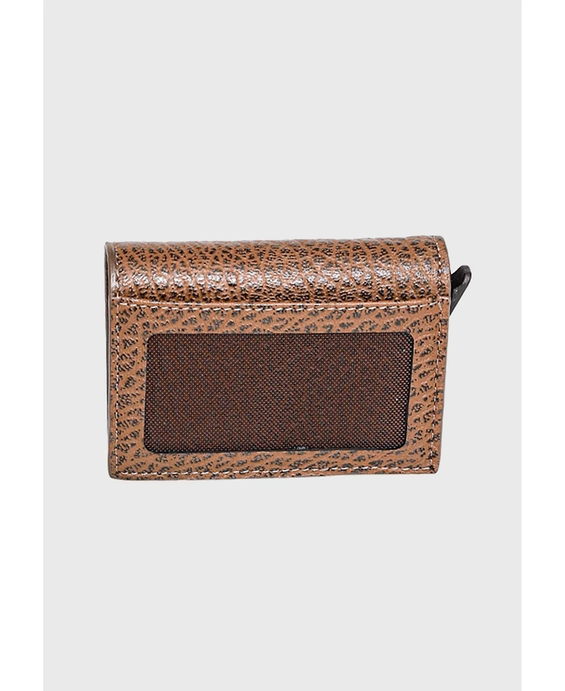 Genuine Leather Venous Pattern Trifold Card Holder