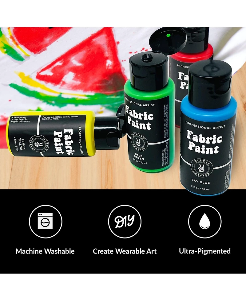 Hippie Crafter Fabric Paint Set 24 Colors
