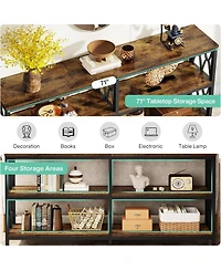 Tribesigns 70.9" Long Console Table with Storage Shelves, Industrial 3-Tier Sofa Table for Living Room, Foyer Table Entryway Table for Hallway, Front