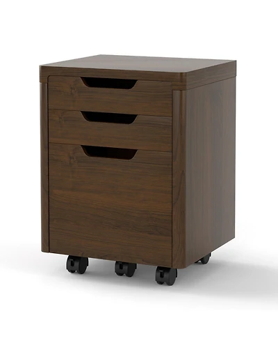 Sugift 3 Drawer Mobile File Cabinet with Lockable Casters