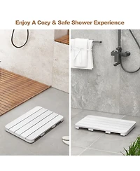 Skonyon Waterproof Hips Spa Shower Mat for Bathroom with Non Slip Foot Pads-White