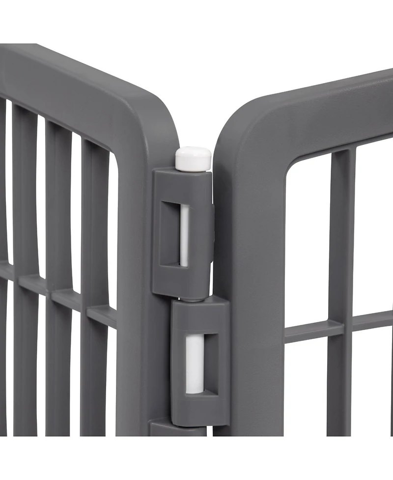 Iris Usa 34'' Pet Playpen 2 Panel Add-On with Connecting Rods, Dog Playpen, Small Medium Large Dogs, Heavy-Duty Molded Plastic, Rust-Free, Gray