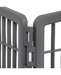 Iris Usa 34'' Pet Playpen 2 Panel Add-On with Connecting Rods, Dog Playpen, Small Medium Large Dogs, Heavy-Duty Molded Plastic, Rust-Free, Gray