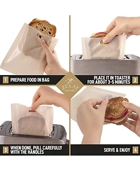 6 Pack Reusable Toaster Bags For Grilled Cheese Sandwiches