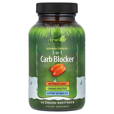 Irwin Naturals Maximum Strength 3-in-1 Carb Blocker - Neutralize Carbohydrates