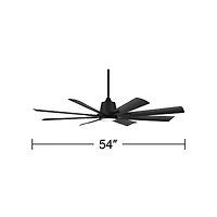 Casa Vieja 54" Inspirit Modern Indoor Outdoor Ceiling Fan 8 Blade Led Light Remote Control Matte Black Finish Bedroom Damp Rated