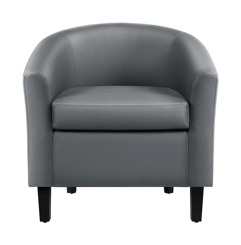 Yaheetech Faux Leather Accent Chair Gray