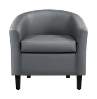 Yaheetech Faux Leather Accent Chair Gray