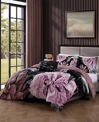 Bebejan Midnight Meadow Bedding 100% Cotton 5 Piece Queen Size Reversible Comforter Set