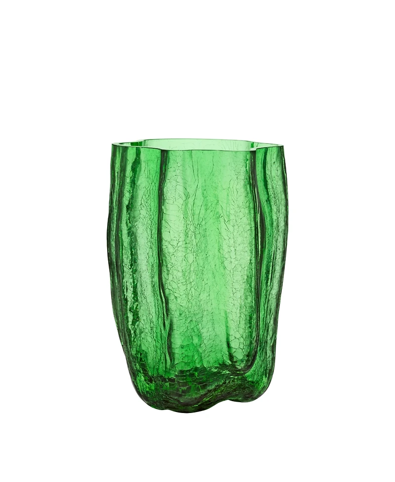 Kosta Boda 15'' Crackle Crystal Glass Vase