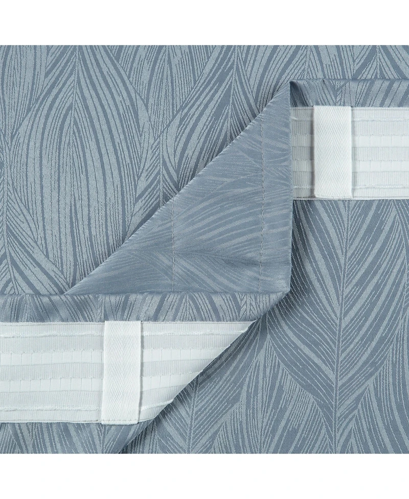 Chanasya Premium 2-Panel Embossed Leaf Textured Curtains - Back Tab, Ring Tab for Windows Living Room Bedroom