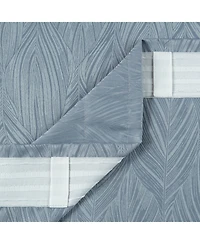 Chanasya Premium 2-Panel Embossed Leaf Textured Curtains - Back Tab, Ring Tab for Windows Living Room Bedroom