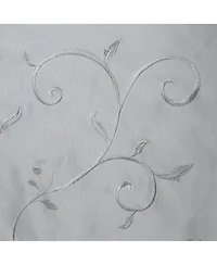 Chanasya Premium Embroidered Swirl Vine Curtains - Sheer for Living Room, Bedroom, Kitchen 52" x 108" Sage, 2 Panels