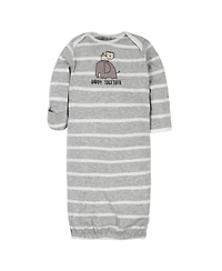 Gerber Baby Boys Lap Shoulder Gowns, 4-pack