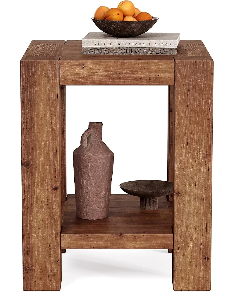 Tribesigns Industrial Coffee Table, 43 inch Cocktail Table with Storage Shelf for Living Room, 2 Tier Rectangle Center Table Tea Table with X-Shaped S