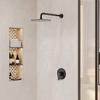 Mondawe 10Inch Wall Mount Round Shower Faucet Rain System